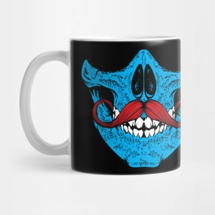 Mustache you a question - Blue Red Curly Mug